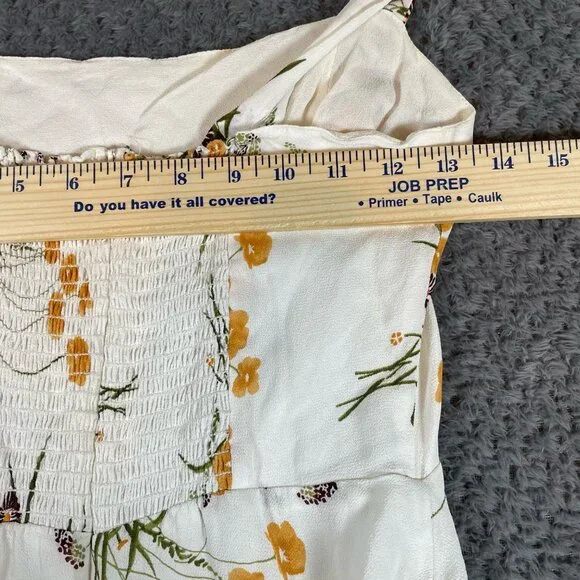 Reformation Womens Floral Nectarine Midi Dress Slit Smocked Coquette Cottagecore - Picture 8 of 9